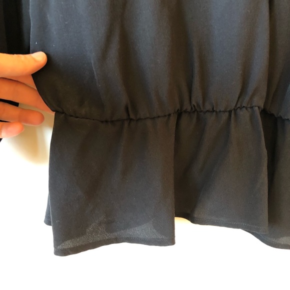 Joie Vertigo Silk Peplum Blouse in Black - Picture 5 of 6